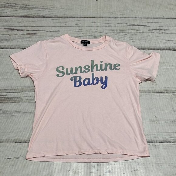 WIldfox Short Sleeve Tee Sunshine Baby Pink Size Medium M - Picture 11 of 14
